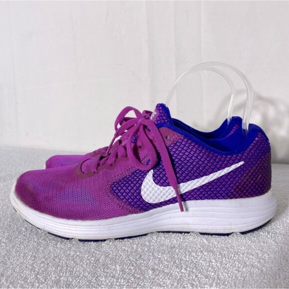 Nike Revolution 3 Purple Blue Lace Up Trainers Sneakers Runners 8 - Picture 3 of 12